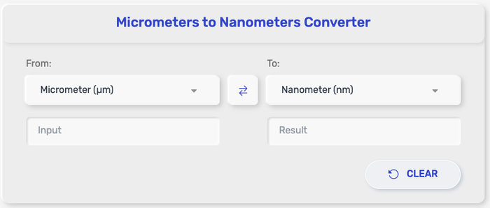 Micrometer to Nanometer Converter